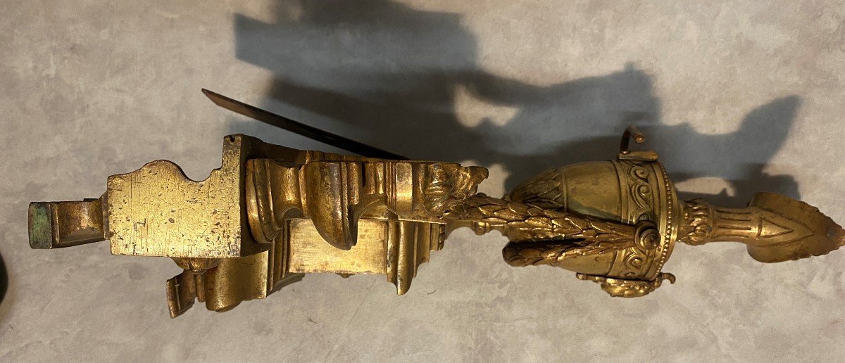 Paire De Chenets En Bronze Napoléon III-photo-2