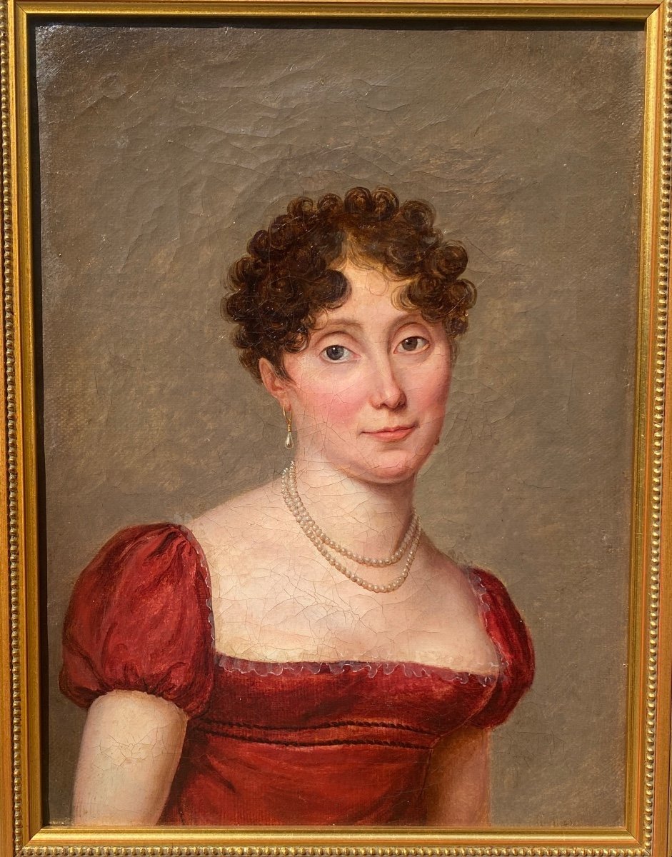 Portrait D’une Dame Epoque Debut XIXème-photo-2
