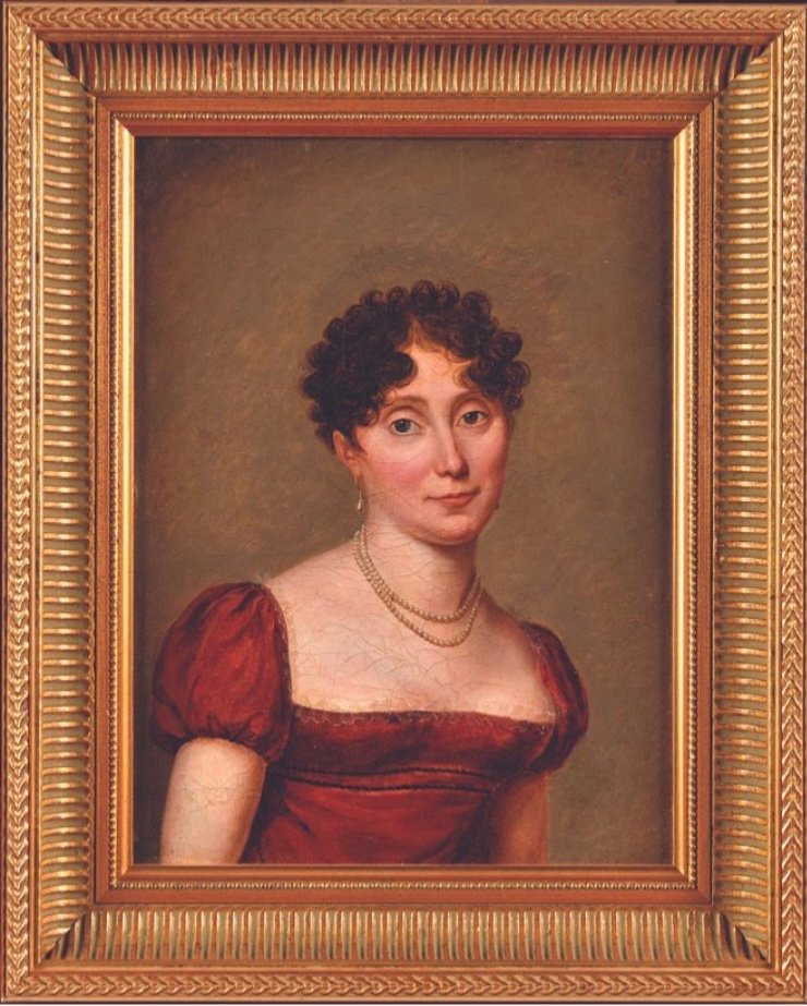 Portrait D’une Dame Epoque Debut XIXème