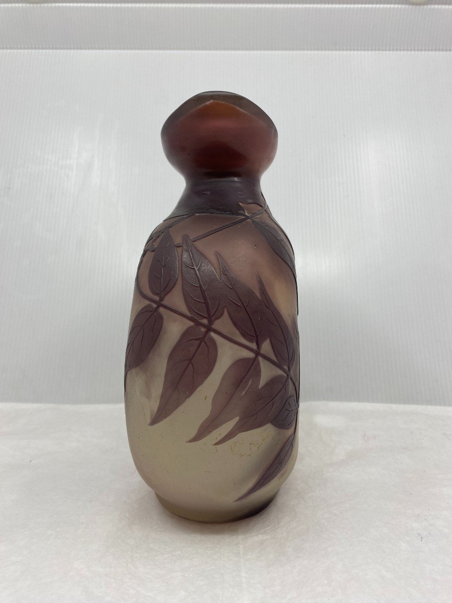 Gallé Gourd Vase With Wisteria Decor-photo-2