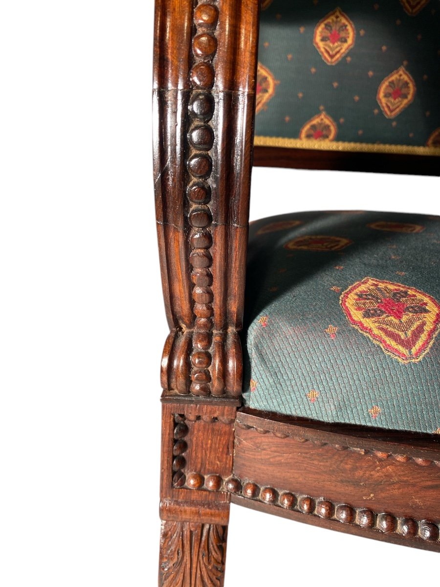 Rare Fauteuil En Palissandre XIXème-photo-2