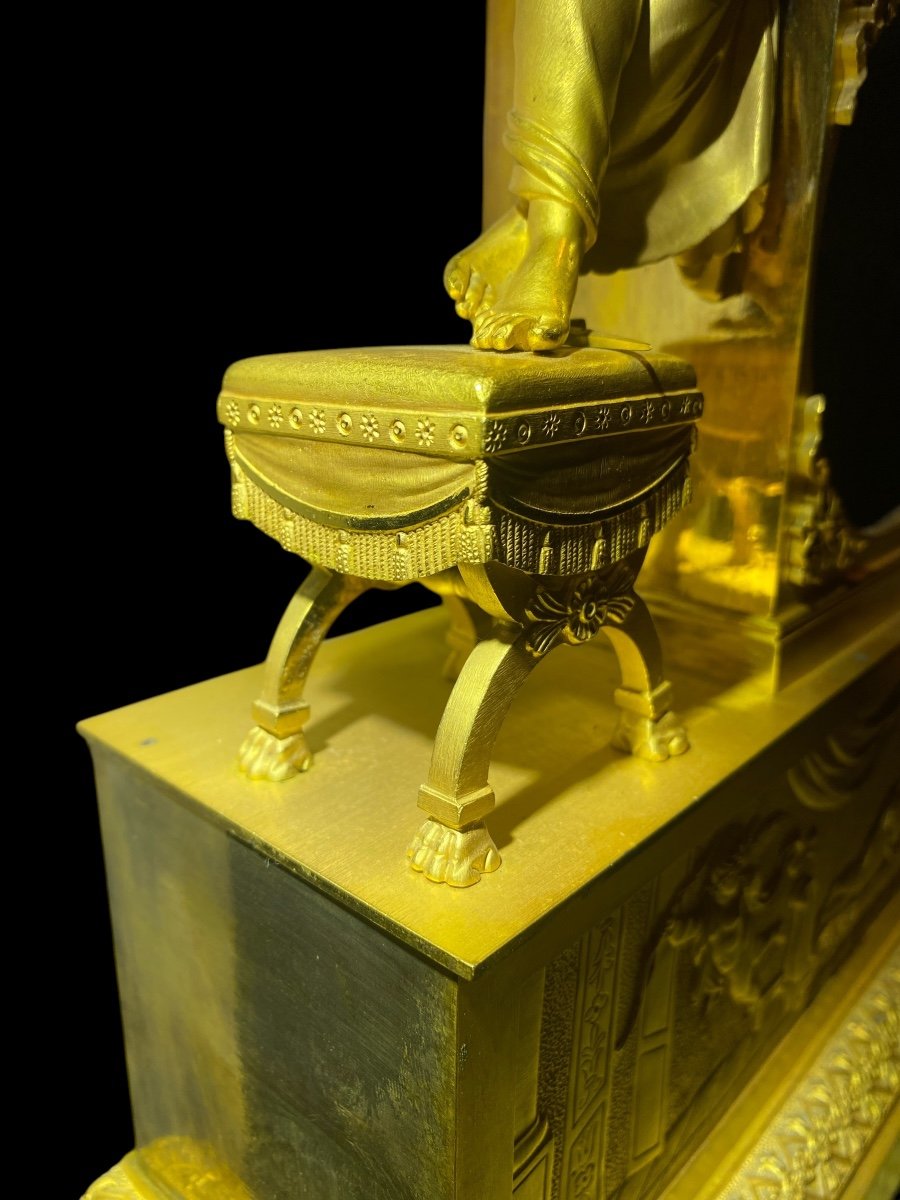 Pendule En Bronze Doré D’époque Empire -photo-1