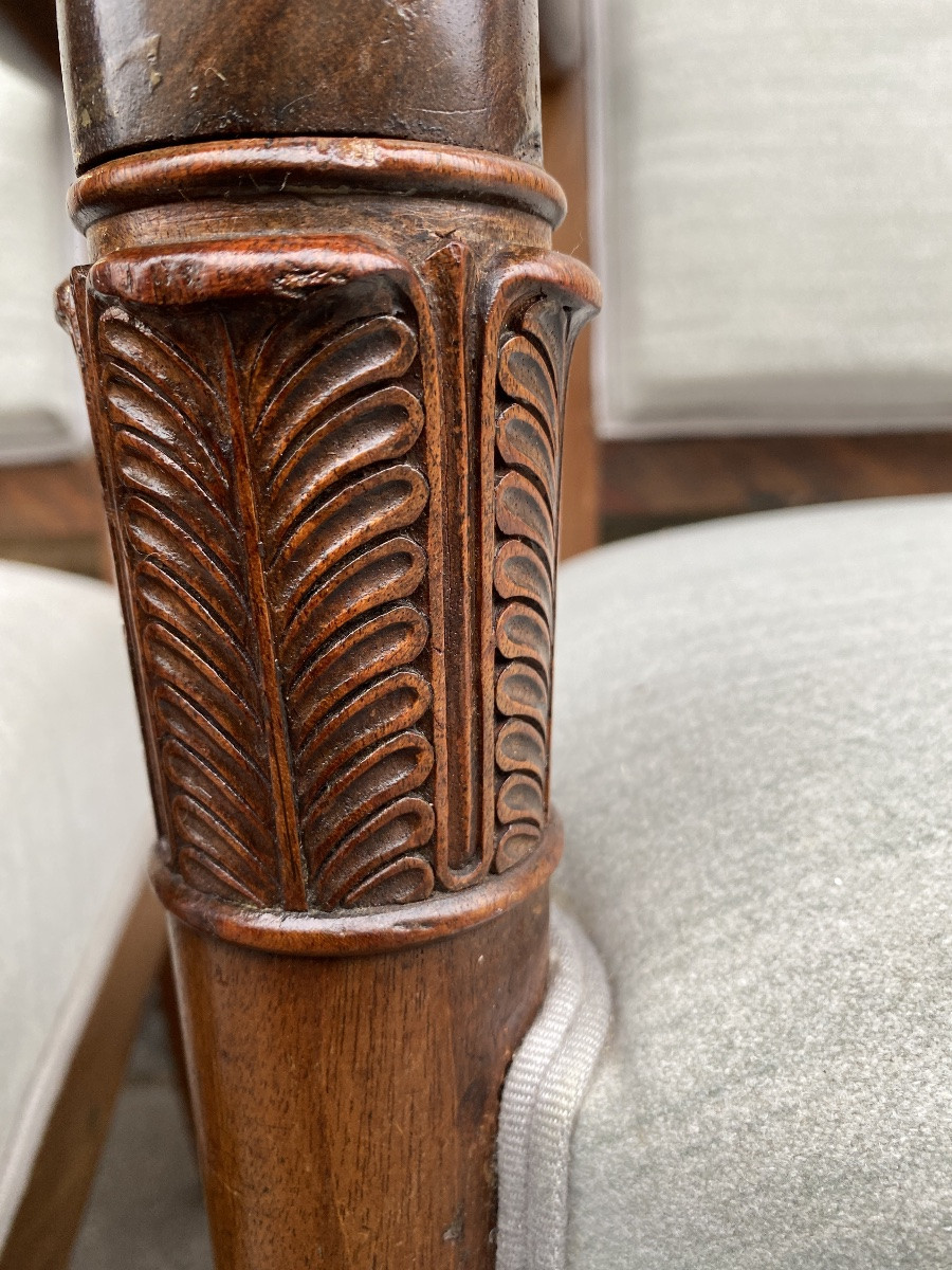 Belle paire de fauteuils d’epoque Empire-photo-3