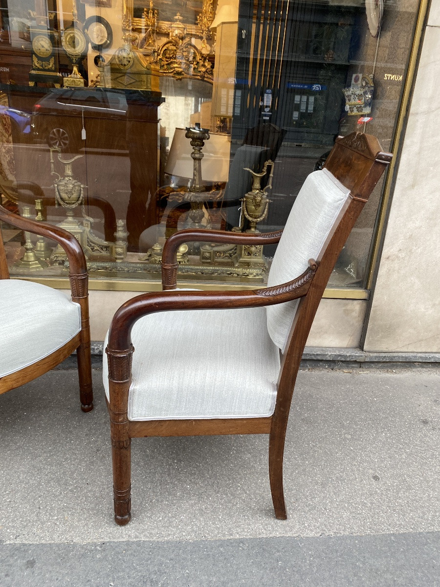 Belle paire de fauteuils d’epoque Empire-photo-3