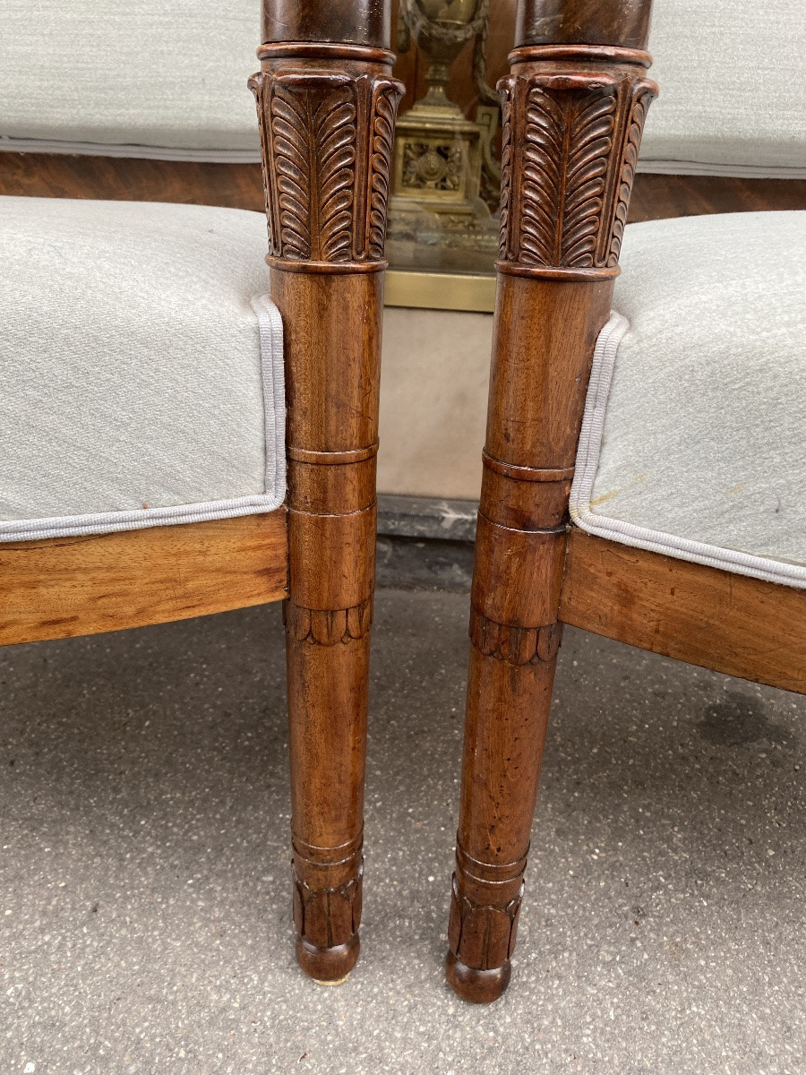 Belle paire de fauteuils d’epoque Empire-photo-7