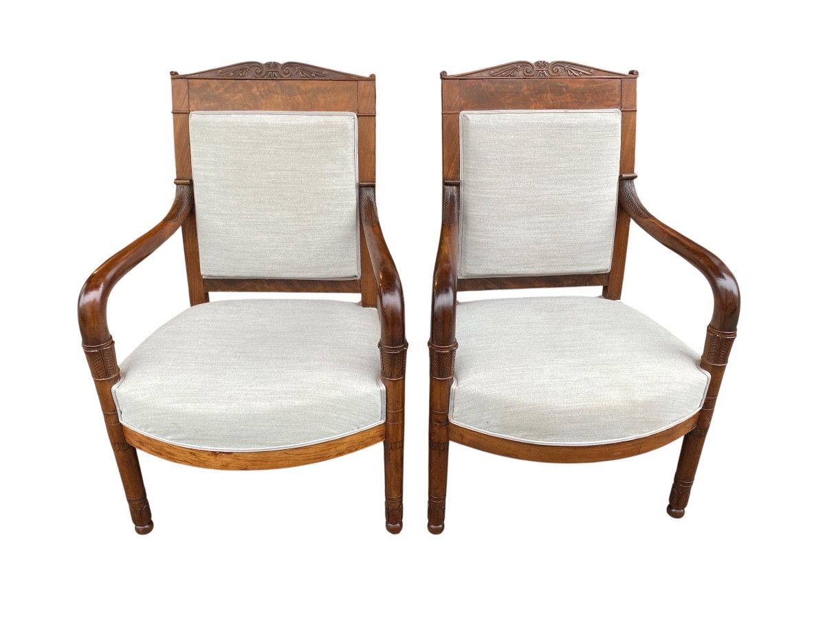 Belle paire de fauteuils d’epoque Empire