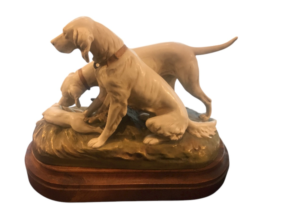Two. Royal Dux Porcelain Hunting Dogs-photo-2