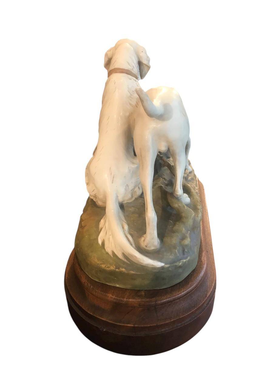 Two. Royal Dux Porcelain Hunting Dogs-photo-1