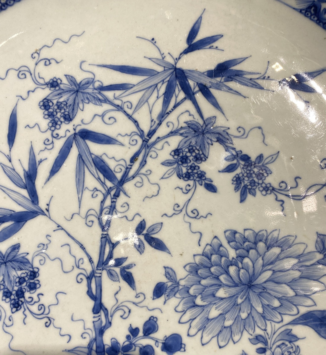 Grand plat en porcelaine Compagnie des Indes XVIIIème-photo-4