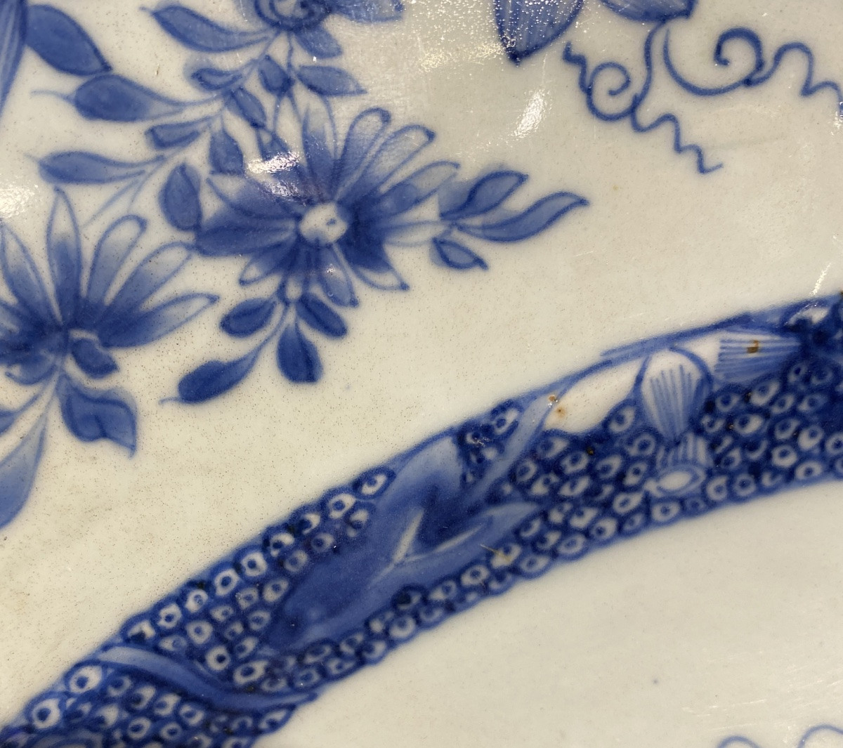 Grand plat en porcelaine Compagnie des Indes XVIIIème-photo-3