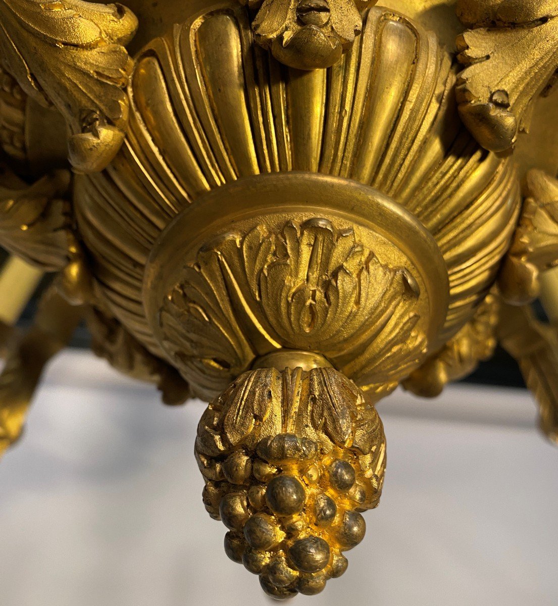 Lustre En Bronze Doré à huit bras  De Style Louis XIV-photo-5