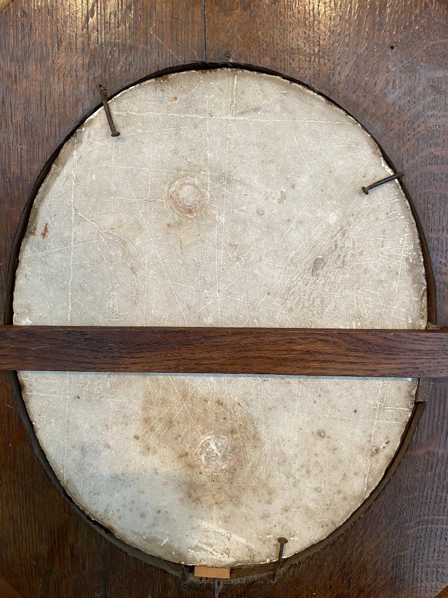 Pair Of White Marble Medallions-photo-4