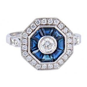 Bague Saphir Diamants 