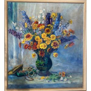 Tableau Bouquet De Fleurs Par Raymond Charlot
