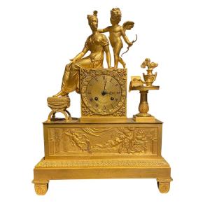 Empire Period Gilt Bronze Clock 
