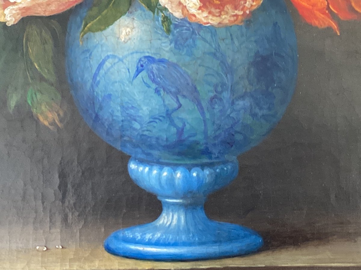 Painting "bouquet Of Flowers" Signed-photo-4