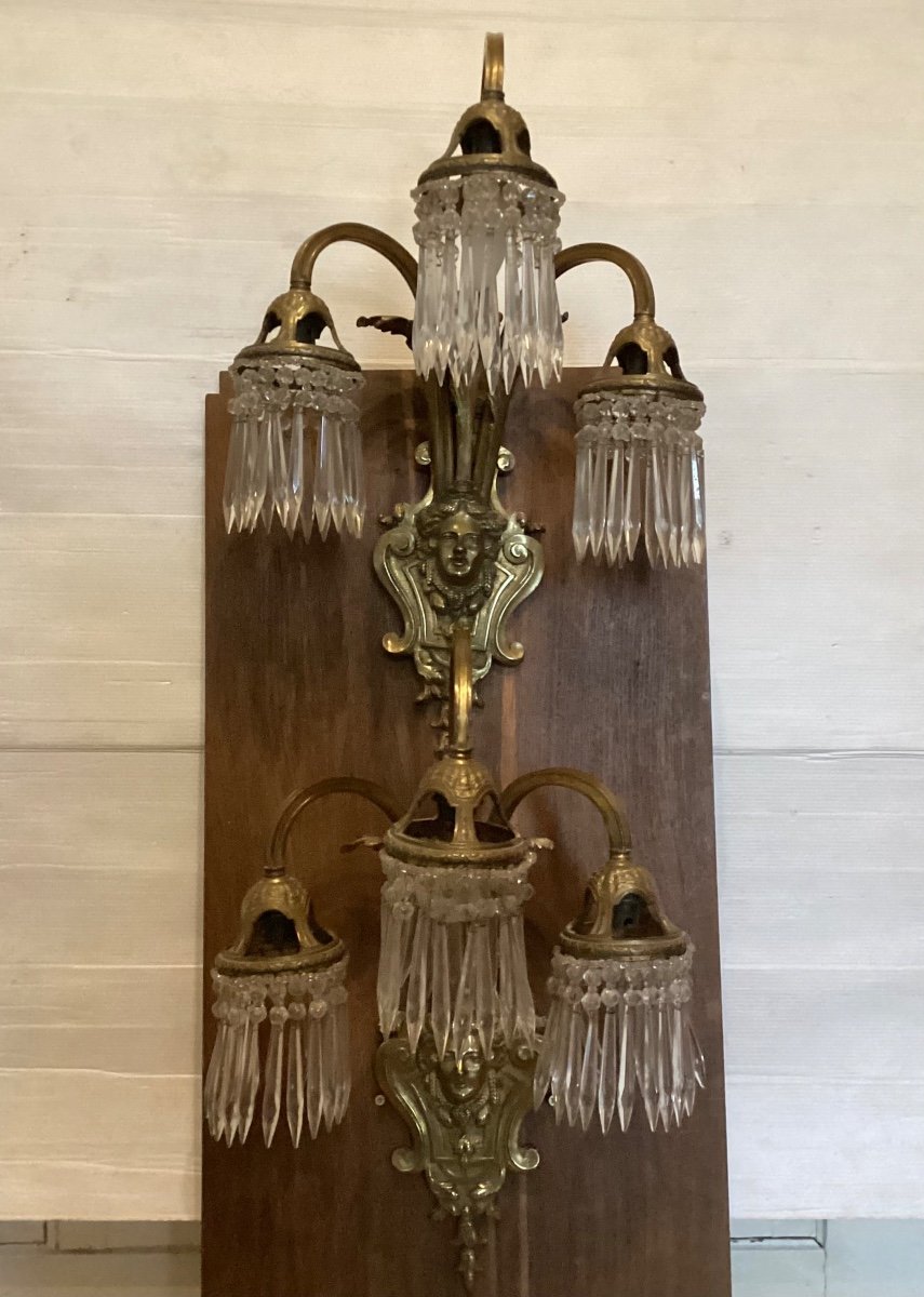 Pair Of Bronze Sconces-photo-2