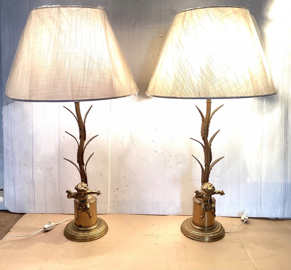 Pair Of Bronze Lamps-photo-2