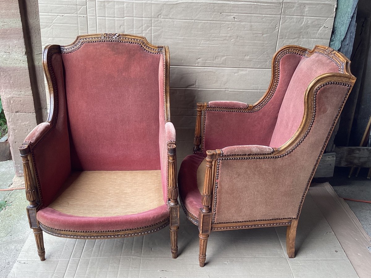 Paire De Bergères Directoire -photo-2