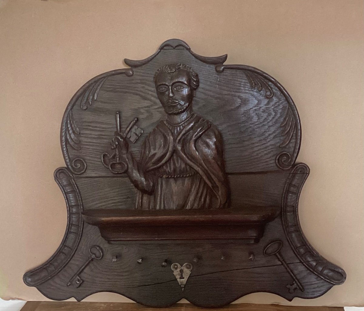 18th Century Carved Panel “saint Pierre”