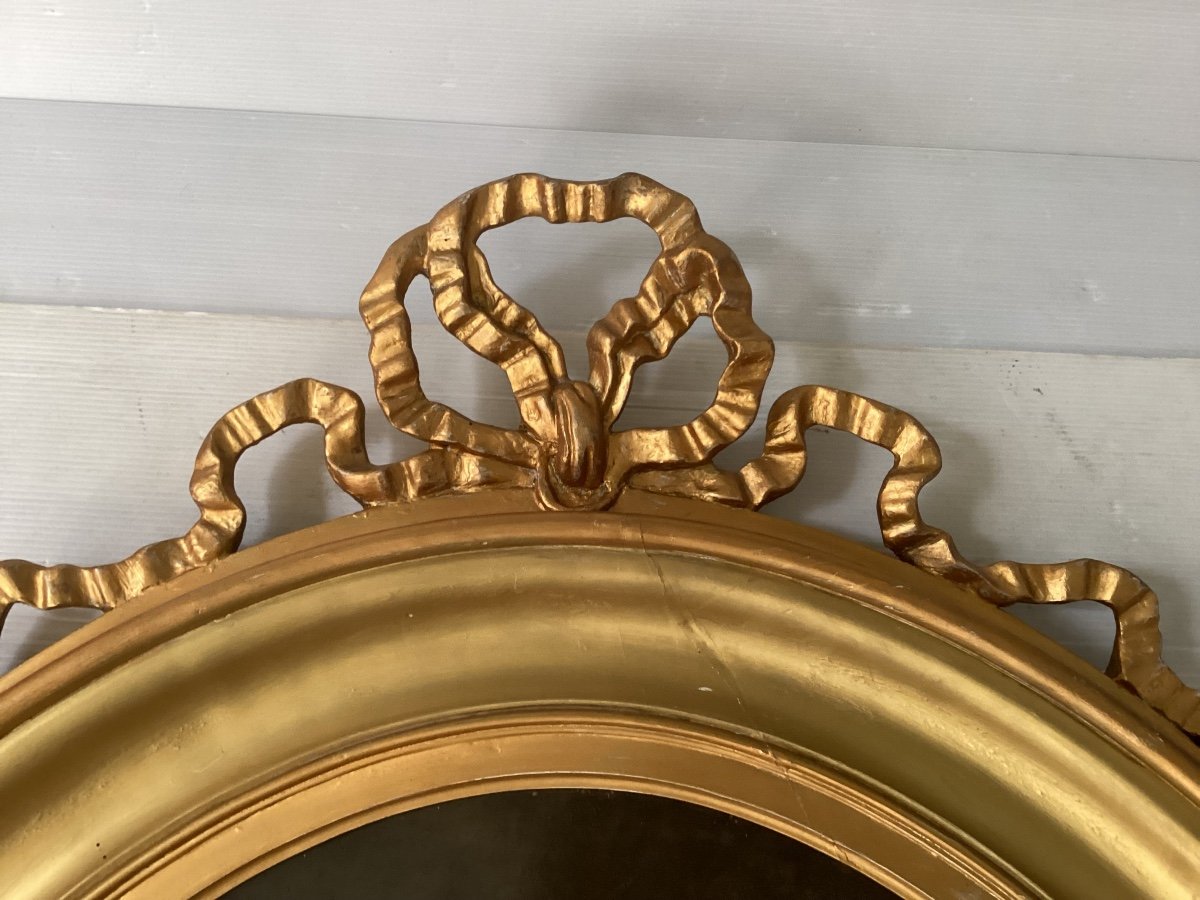 Gold Oval Bow Mirror