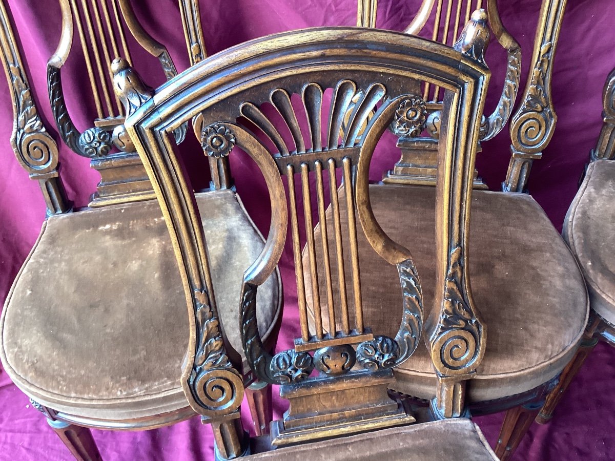 Series Of Six Lyre Back Chairs -photo-2