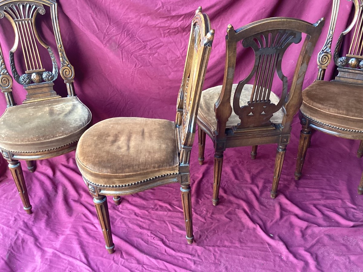 Series Of Six Lyre Back Chairs -photo-2