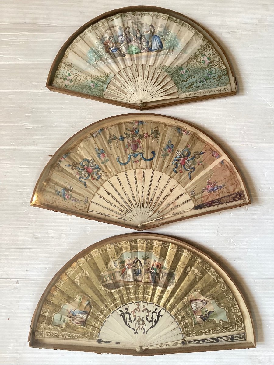 Suite Of Three Framed Fans 