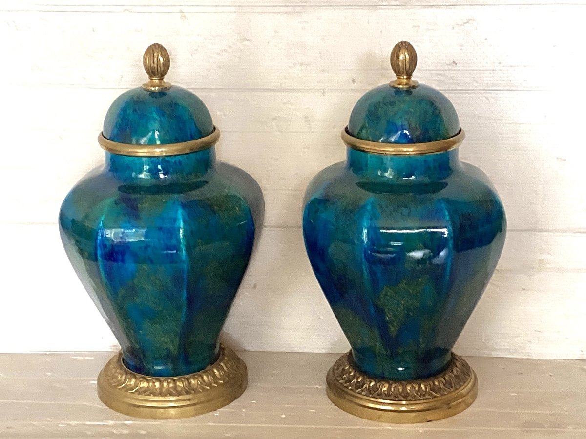 Pair Of Sèvres Covered Vases 