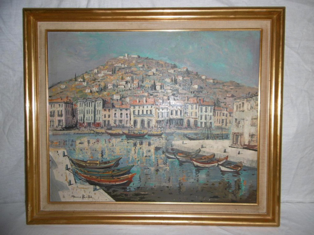 Painting "in View Sète" Signed Maurice Buffet-photo-6