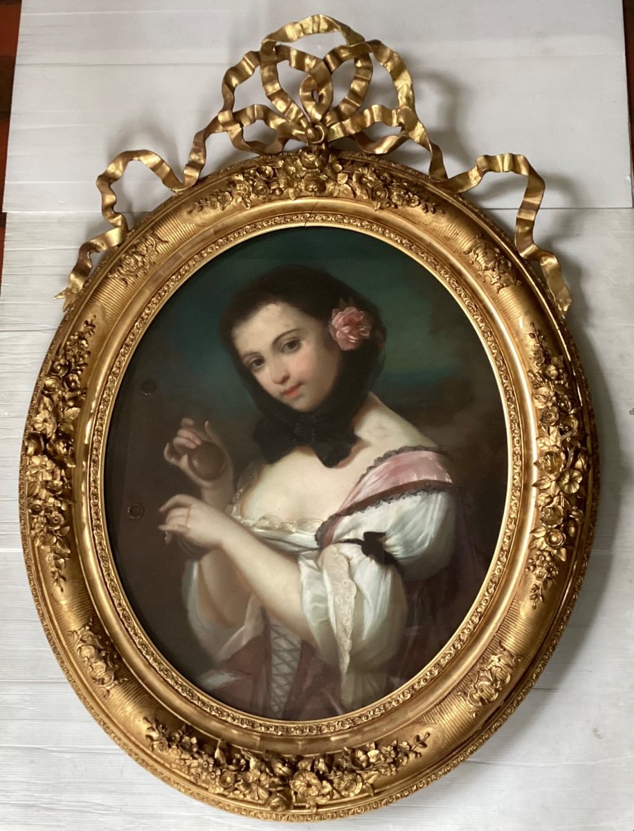 Important Pastel 19ème 