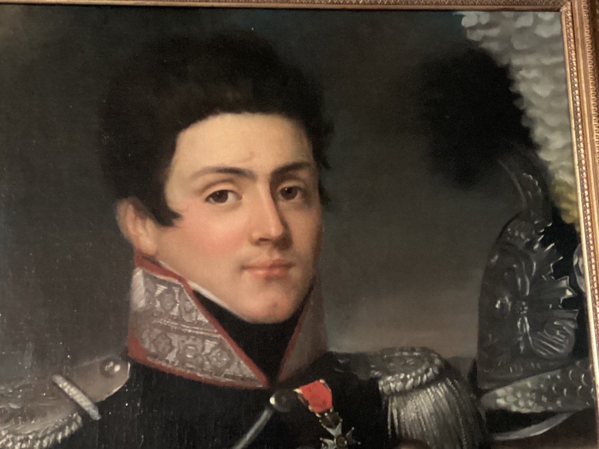Huile Sur Toile Portrait D’officier -photo-2
