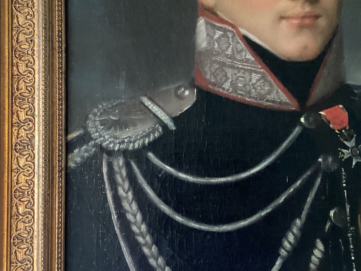 Huile Sur Toile Portrait D’officier -photo-3
