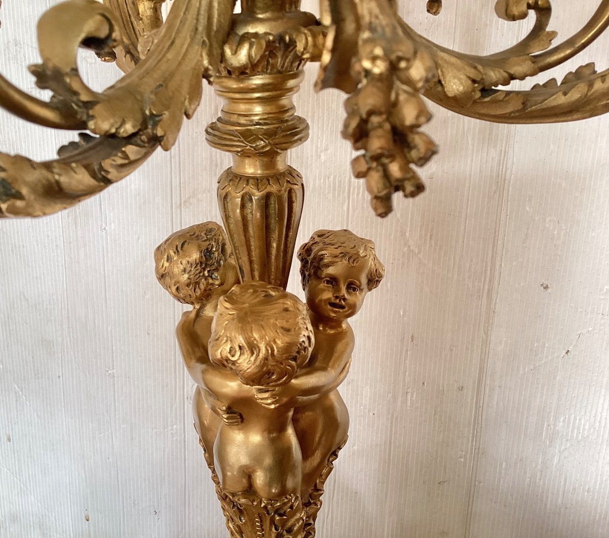 Paire de candélabres Louis XVI -photo-1