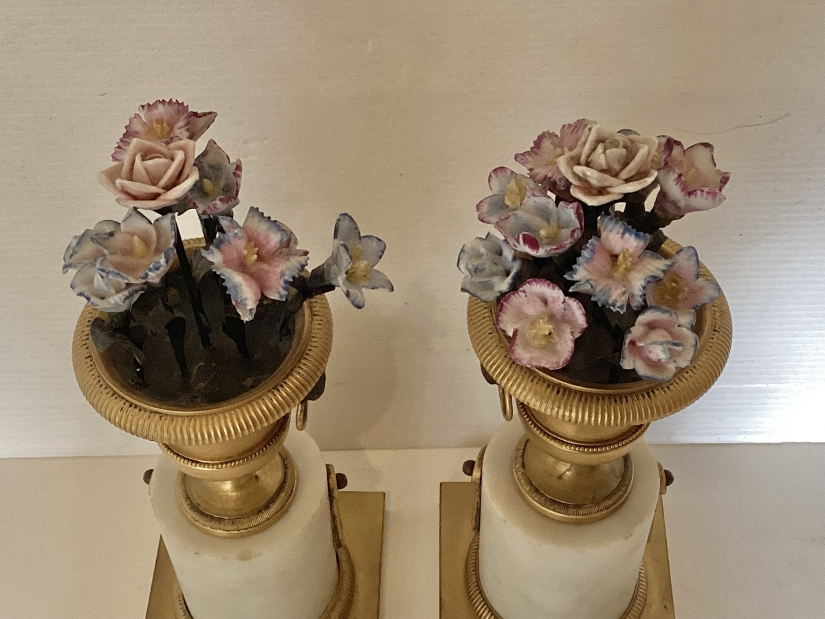 Vases Louis XVI Bronze Et Porcelaine -photo-1