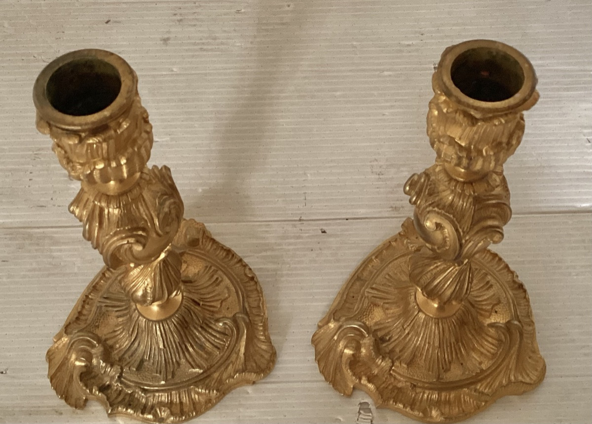 Pair Of Louis XV Candlesticks -photo-3