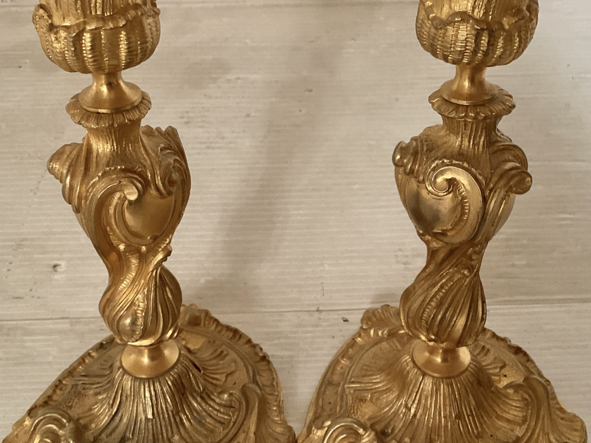 Pair Of Louis XV Candlesticks -photo-4