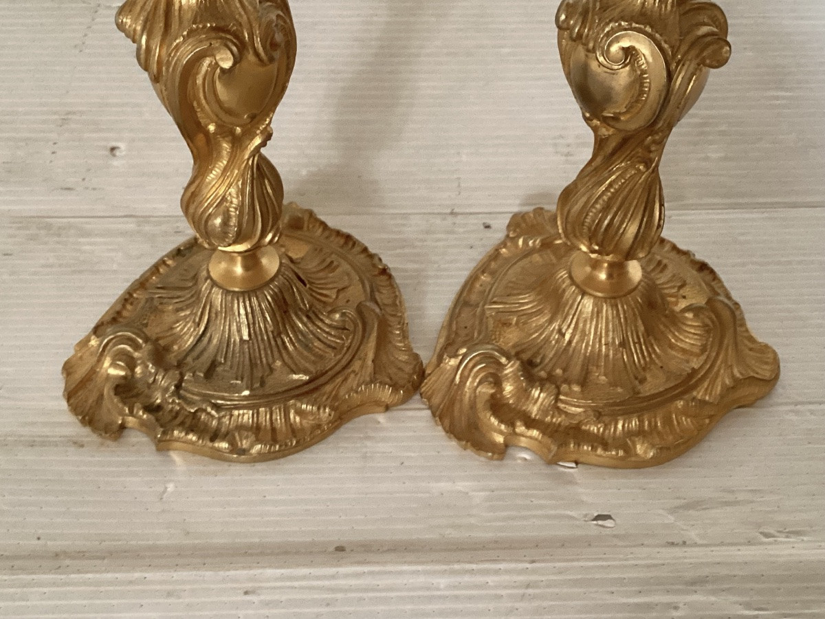 Pair Of Louis XV Candlesticks -photo-1
