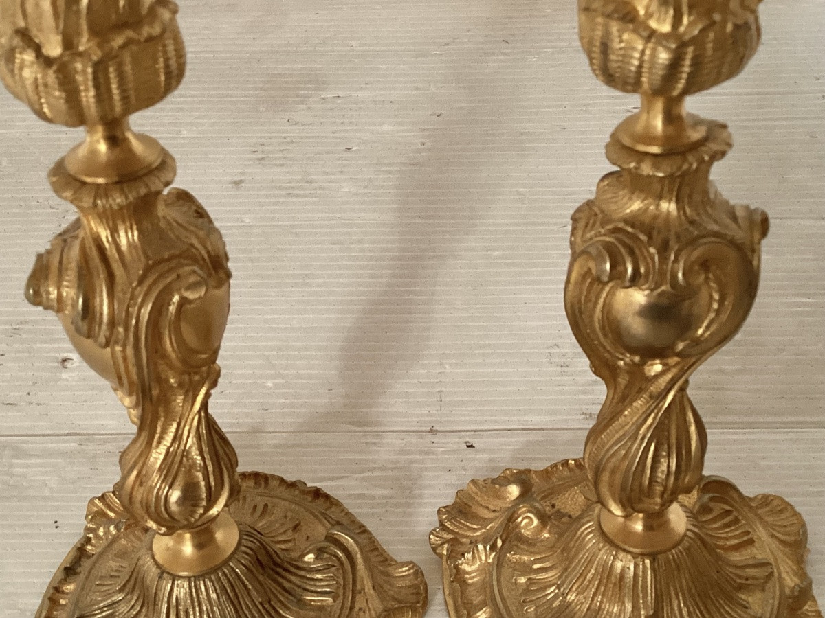 Pair Of Louis XV Candlesticks -photo-3