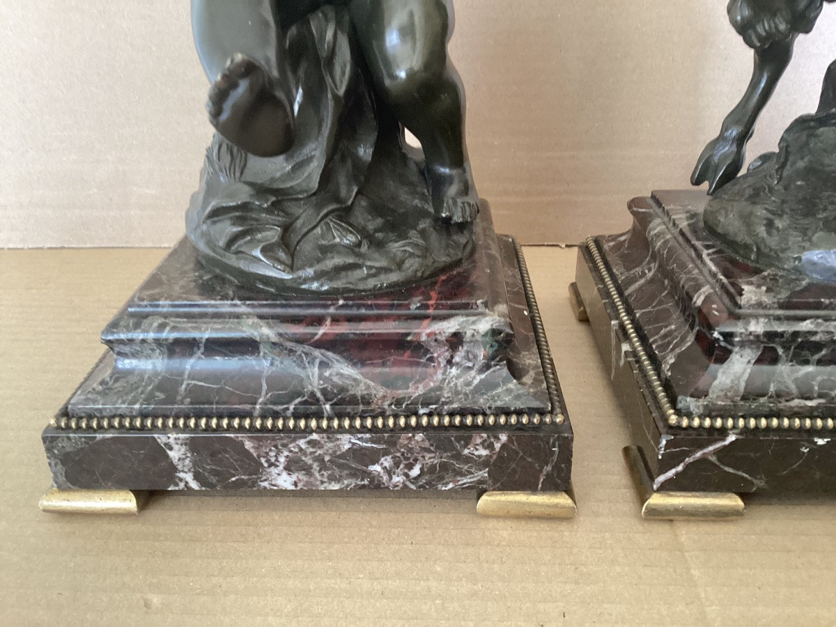 Clodion Paire De Bronzes -photo-4