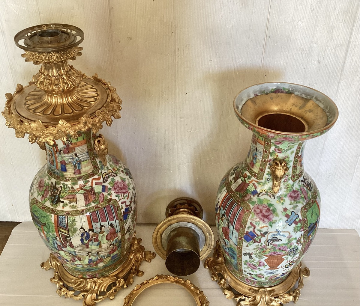 Paire De Lampes 19ème -photo-2