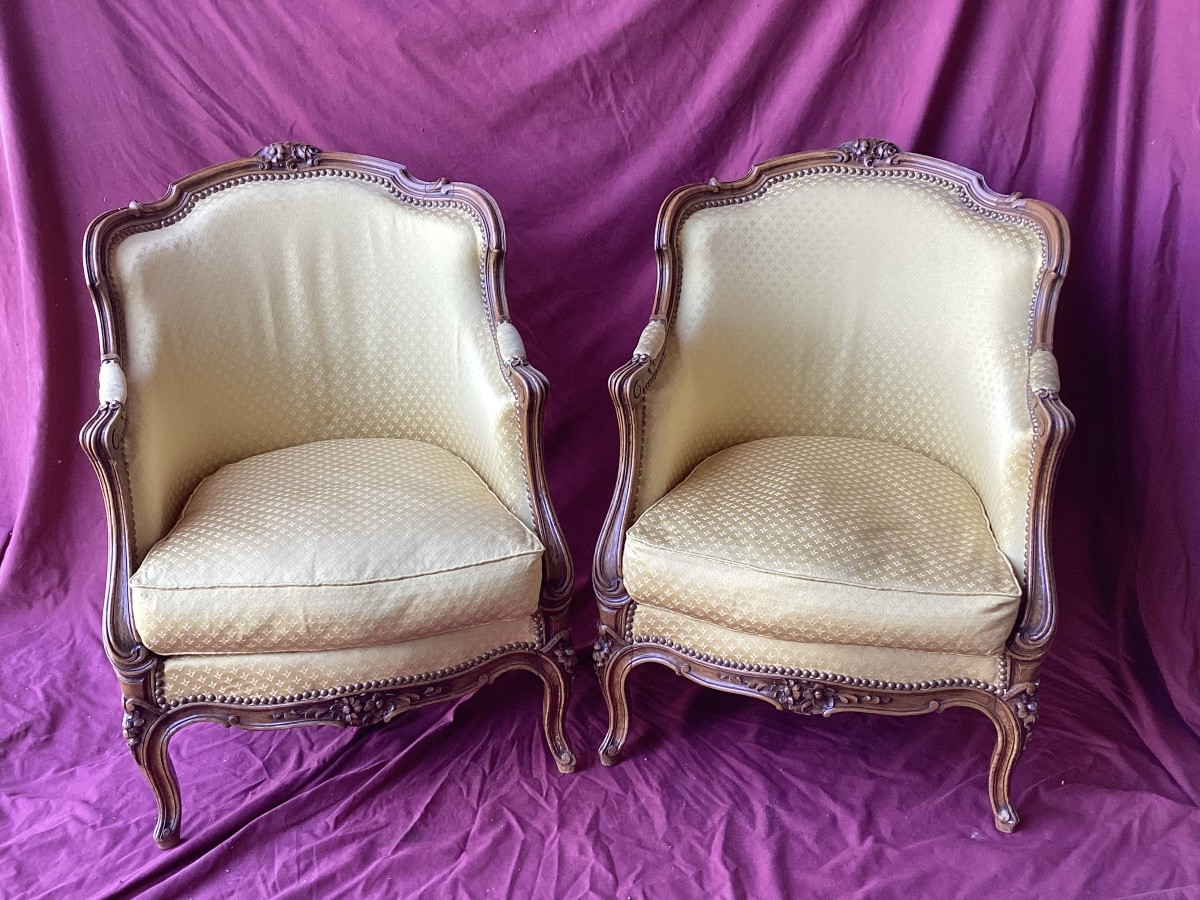 Paire De Bergères Louis XV 