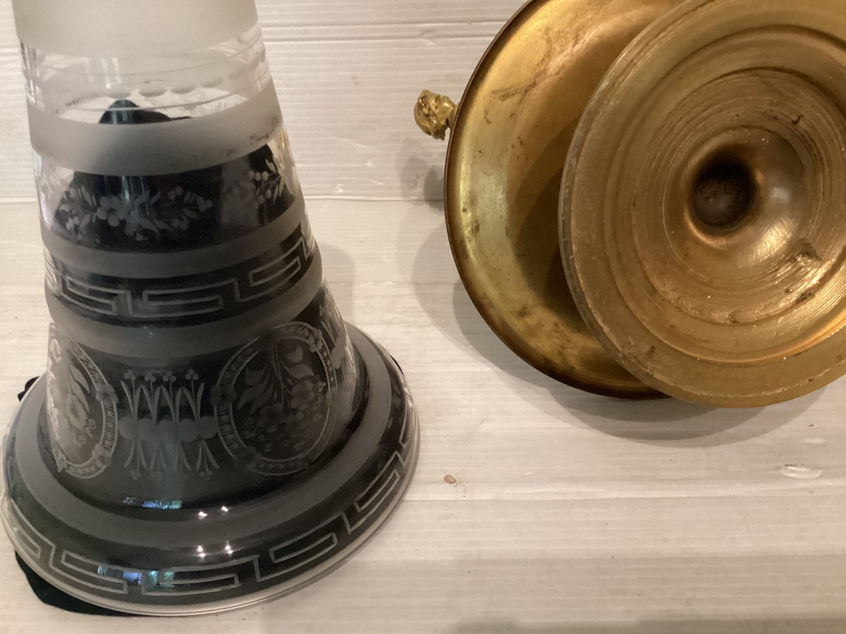 Pair Of Gilt Bronze And Crystal Vases -photo-8