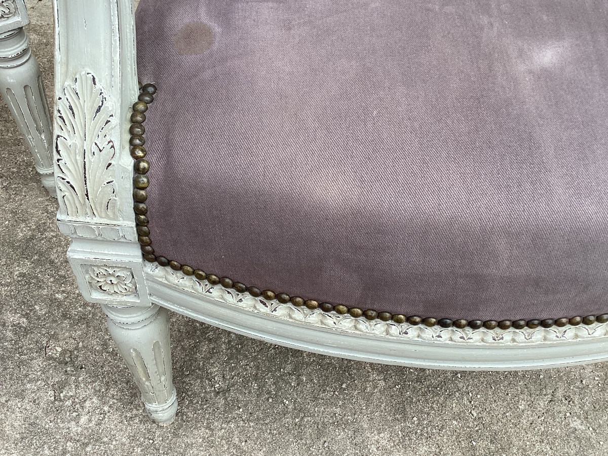 Paire de fauteuils Louis XVI -photo-3