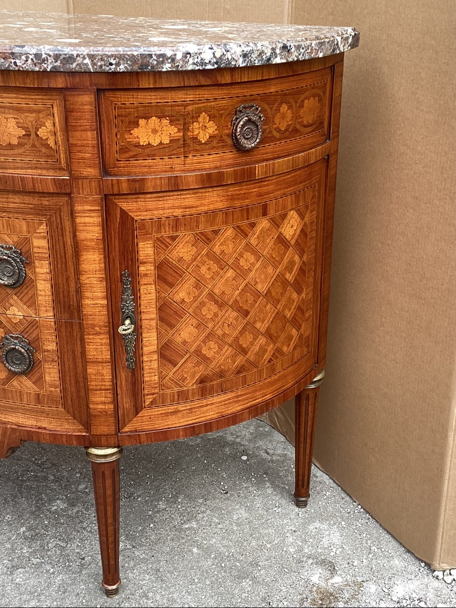 Commode demi-lune Louis XVI -photo-2