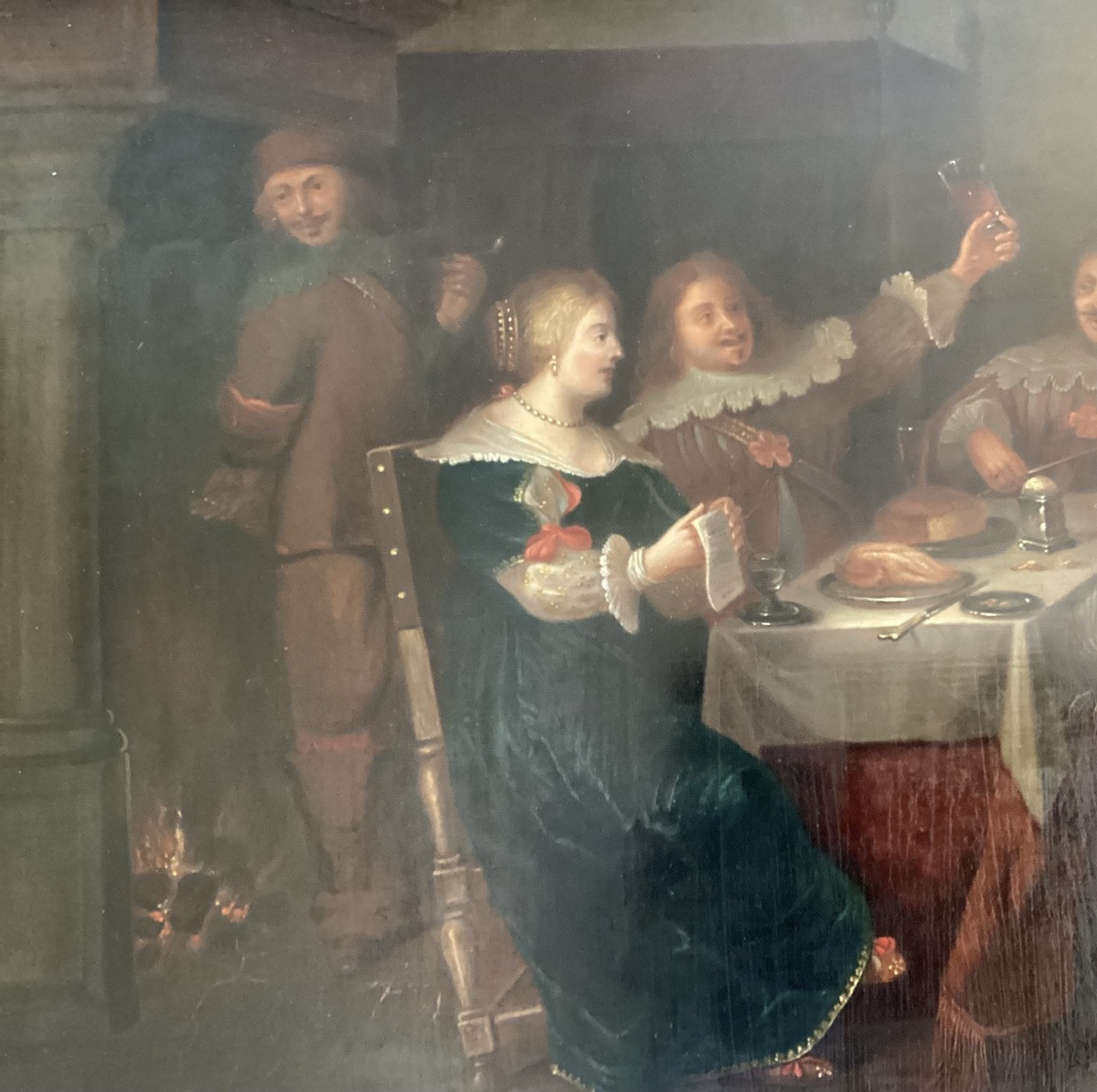 17th Century Holland Panel Painting -photo-2