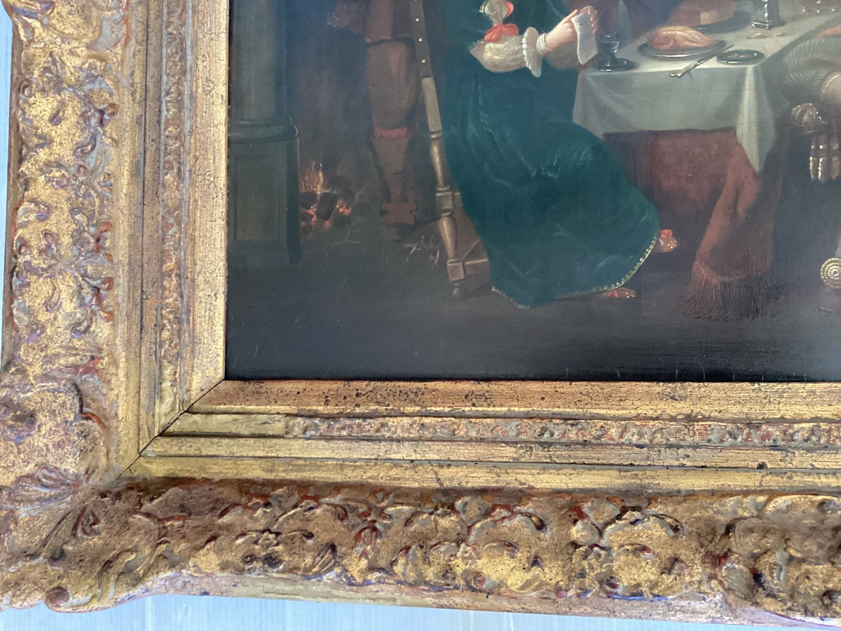 17th Century Holland Panel Painting -photo-3