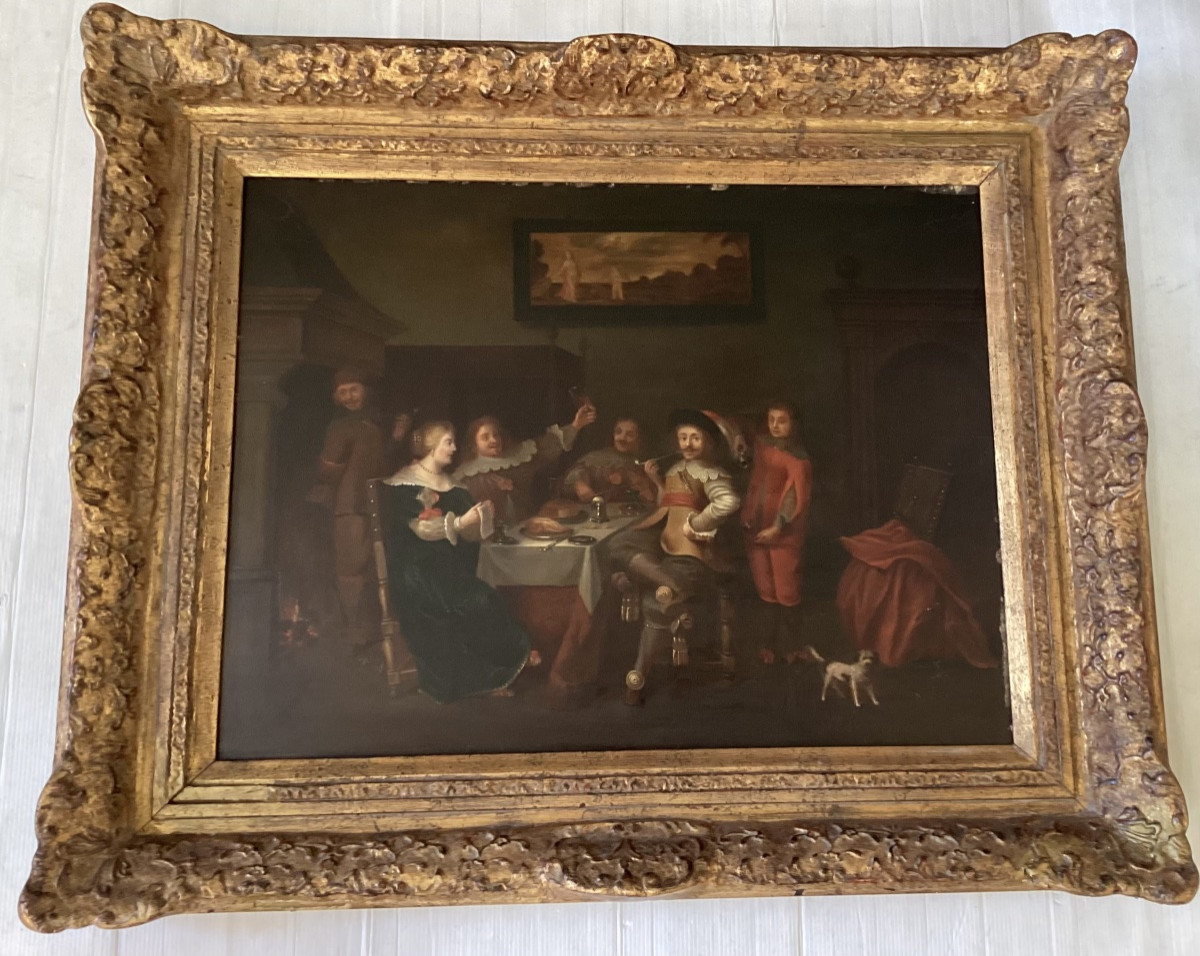 17th Century Holland Panel Painting -photo-6