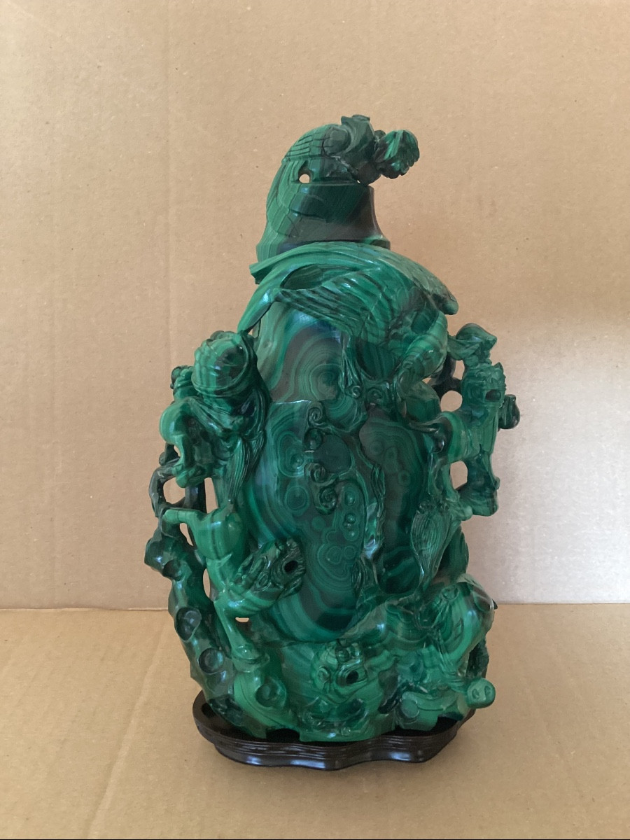 Malachite Covered Vase 