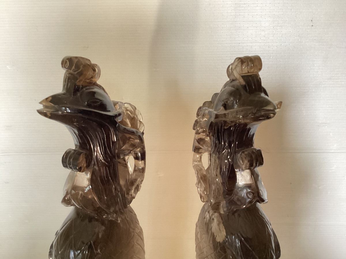 Paire d’oiseaux en cristal de roche -photo-3